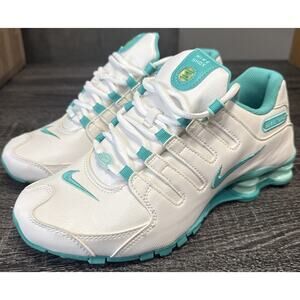 Nike Shox Teal Women's Running Shoes 488312-109 Size 8 NEAR MINT RARE